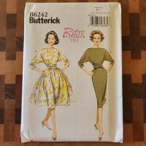 Butterick 6242 - Uncut - 1960 Vintage Reproduction - Sizes 14-22